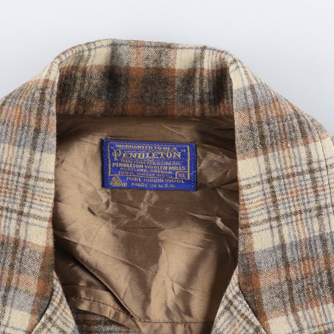 70's Pendleton Check Pattern Easy Jacket Tailored Jacket Made in USA Men's XL /eaa502639