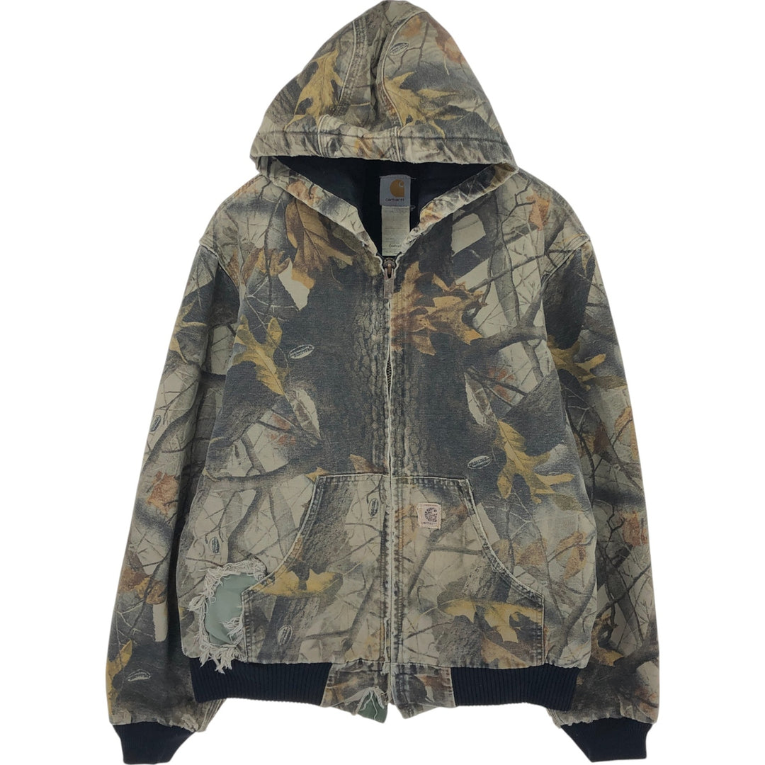 00'S Carhartt Active Jacket Real Tree Camo Duck Full Zip Parka Men's L size / eaa502653