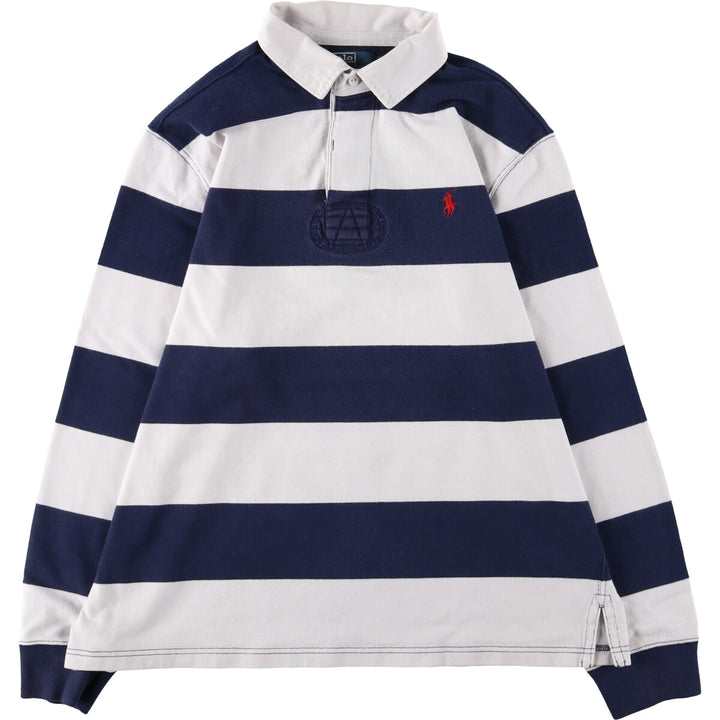 Ralph Lauren POLO by Ralph Lauren Striped Pattern Long Sleeve Rugby Shirt Men's L size / eaa502707