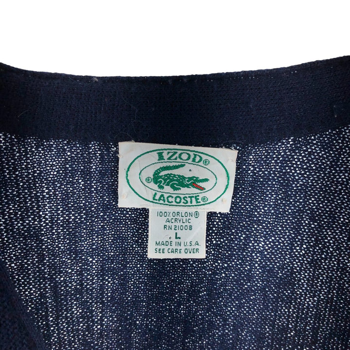 80s-90'S Lacoste IZOD Acrylic Knit Cardigan Made in USA Men's L Size Vintage /eaa502708