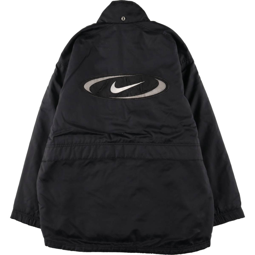 90'S Nike Back Logo Padded Puffer Jacket Men's Medium Vintage Nylon black type Vintage Second Hand