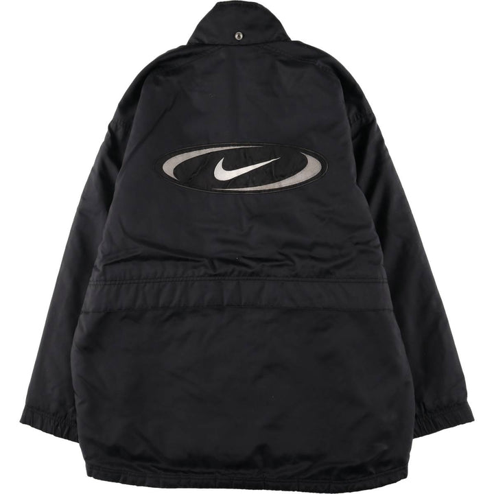 90'S Nike Back Logo Padded Puffer Jacket Men's Medium Vintage Nylon black type Vintage Second Hand