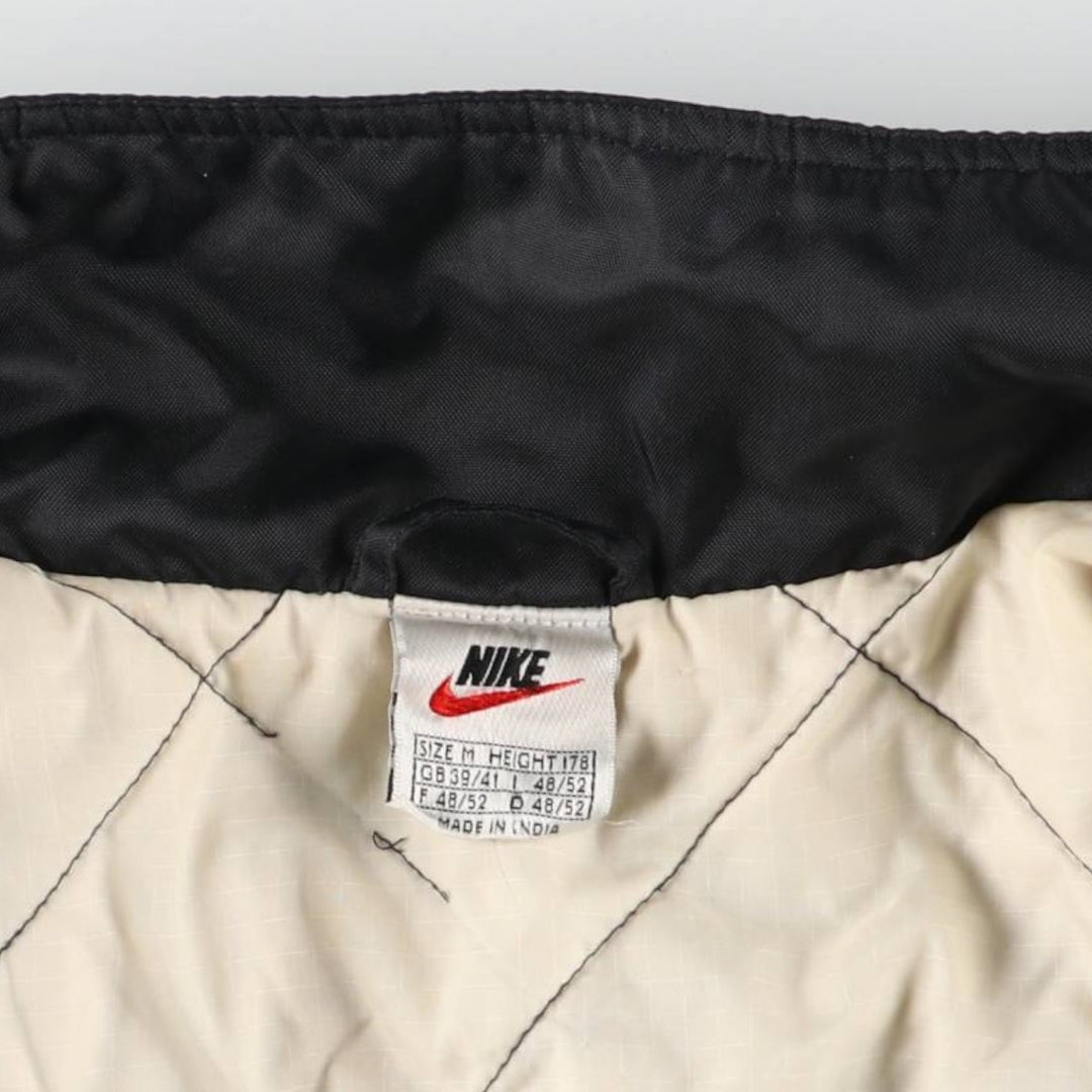 90'S Nike Back Logo Padded Puffer Jacket Men's Medium Vintage Nylon black type Vintage Second Hand