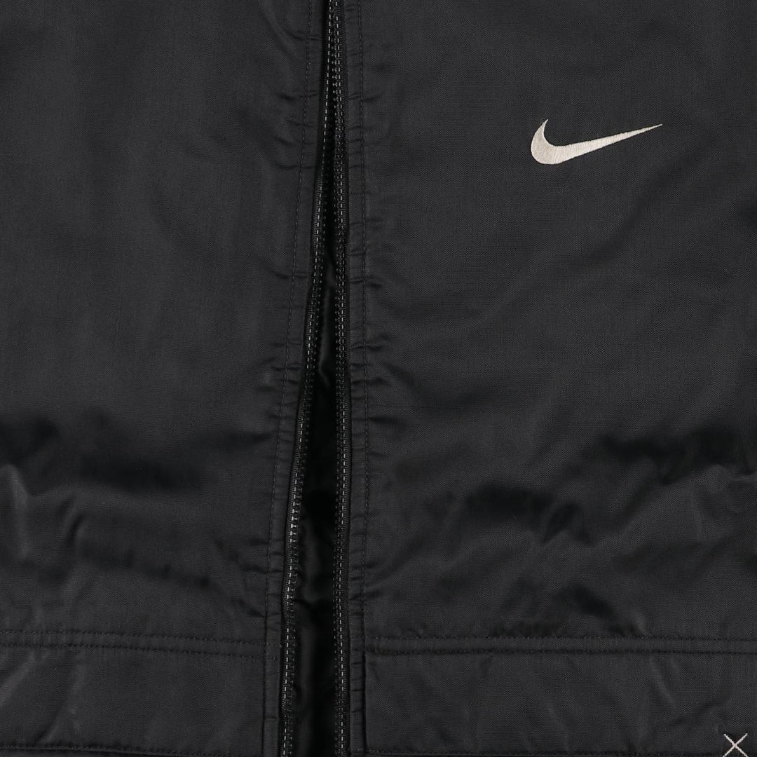 90'S Nike Back Logo Padded Puffer Jacket Men's Medium Vintage Nylon black type Vintage Second Hand