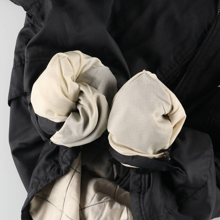 90'S Nike Back Logo Padded Puffer Jacket Men's Medium Vintage Nylon black type Vintage Second Hand