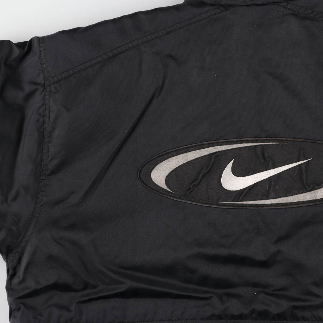 90'S Nike Back Logo Padded Puffer Jacket Men's Medium Vintage Nylon black type Vintage Second Hand