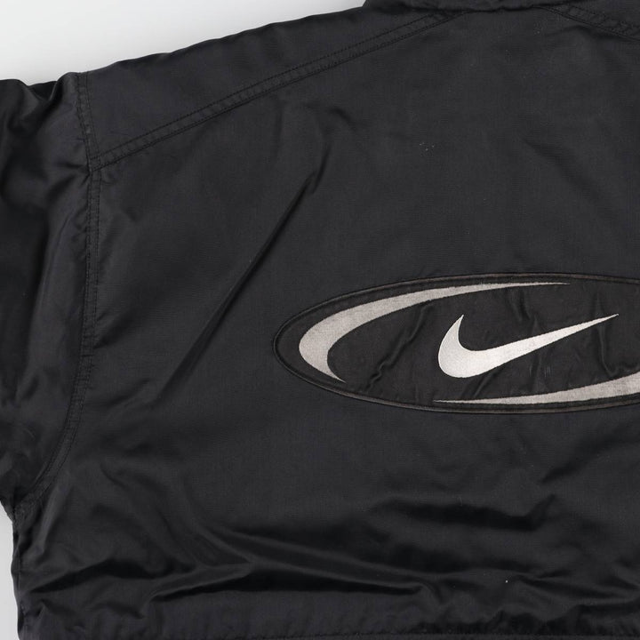 90'S Nike Back Logo Padded Puffer Jacket Men's Medium Vintage Nylon black type Vintage Second Hand