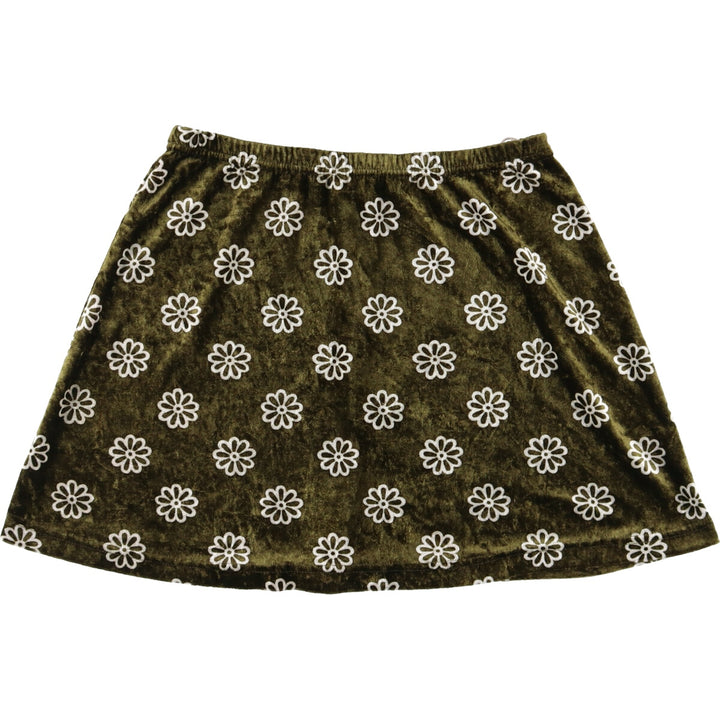 JONATHAN MARTIN Floral Velvet A-line Mini Skirt Made in USA Women's M size /eaa502811