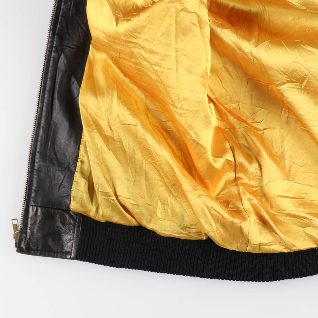 G-3 NFL MINNESOTA VIKINGS Minnesota Vikings All Leather Varsity Jacket Men's L size genuine leather black type Vintage Second Hand