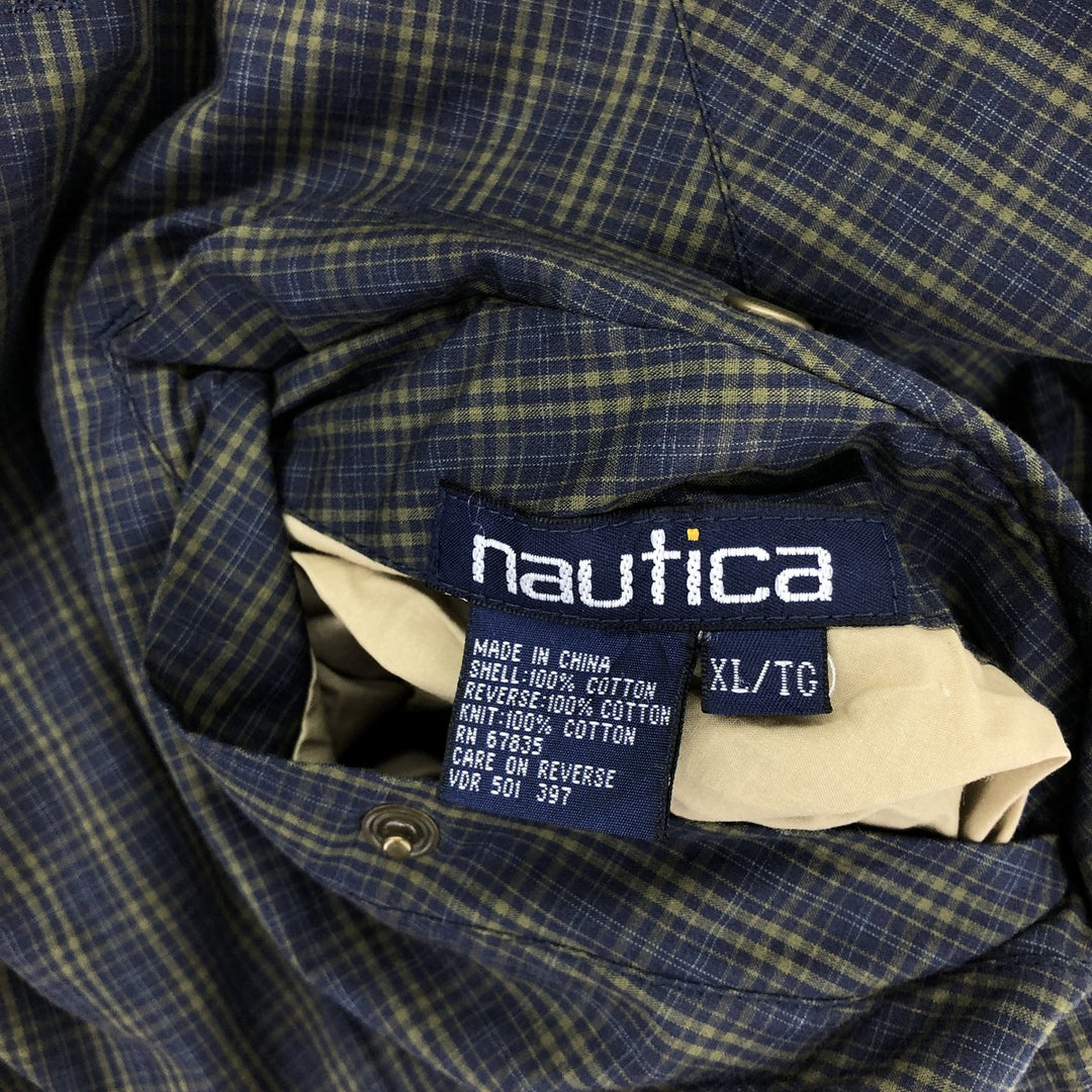 90'S NAUTICA Check Pattern Cotton Jacket Made in China Men's XL Vintage /eaa502868