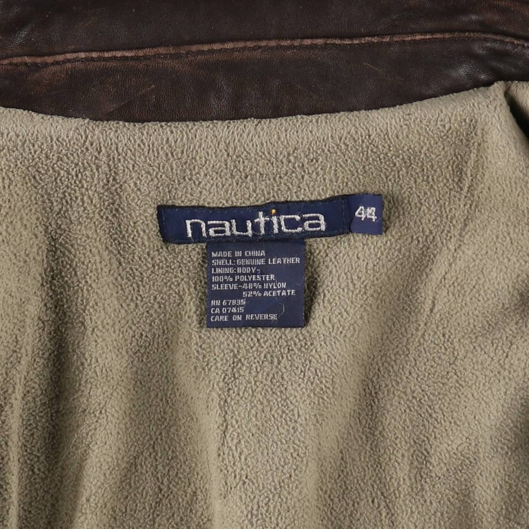 90'S NAUTICA Leather Blouson Type Men's L Size Vintage / eaa502886