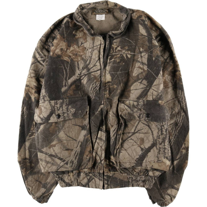 WHITEWATER OUTDOORS Camouflage Pattern Real Tree Camo Zip-up Cotton Jacket Men's M size /eaa502926