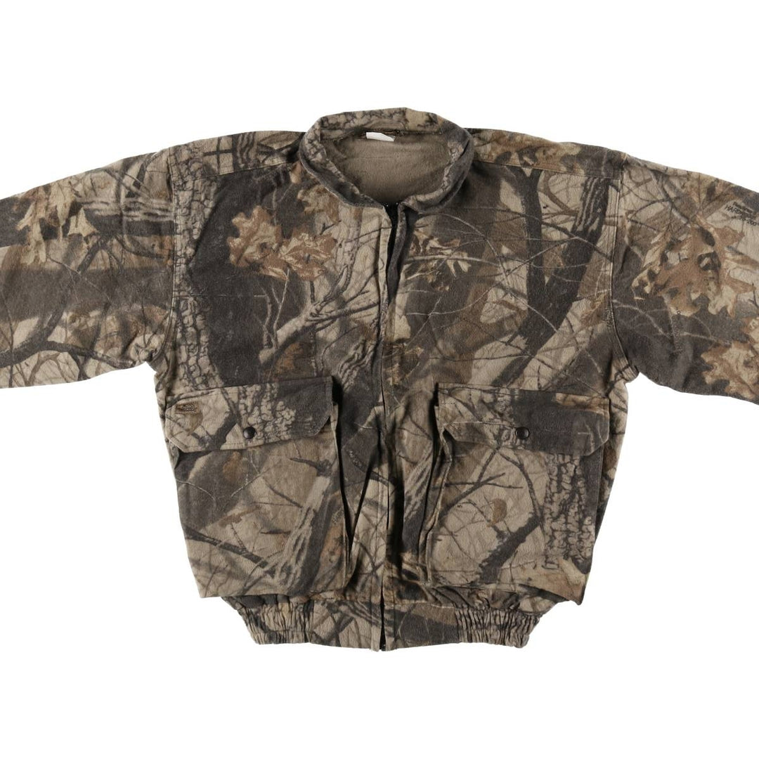 WHITEWATER OUTDOORS Camouflage Pattern Real Tree Camo Zip-up Cotton Jacket Men's M size /eaa502926