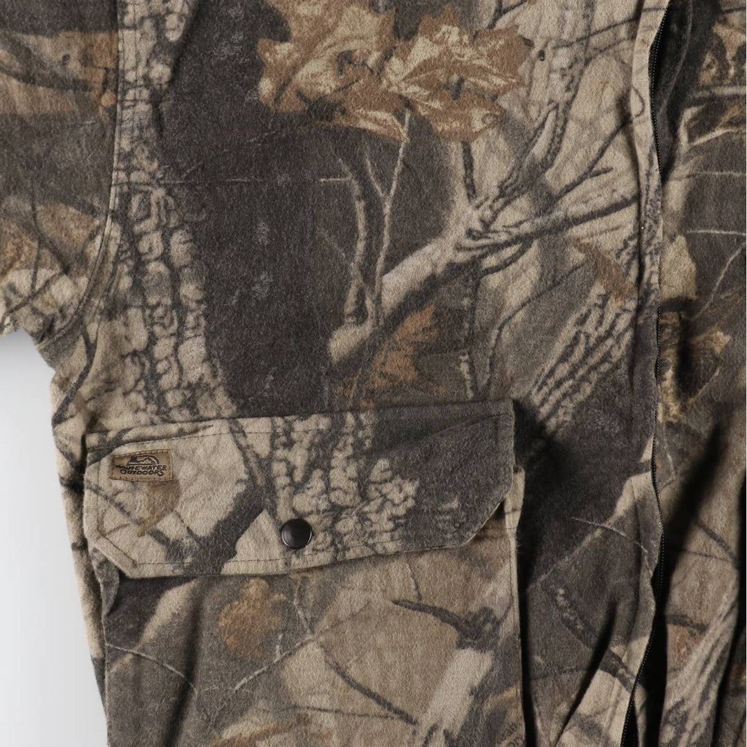 WHITEWATER OUTDOORS Camouflage Pattern Real Tree Camo Zip-up Cotton Jacket Men's M size /eaa502926