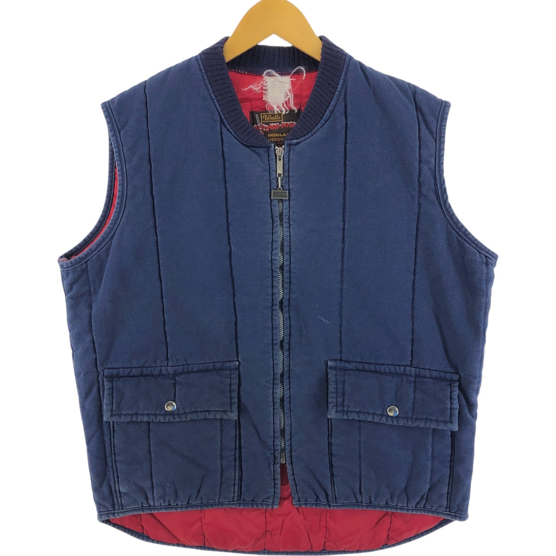 80's Walls Duck Vest Made in USA Men's L Size Padded Full Zip Vintage Quilted Liner /eaa502946