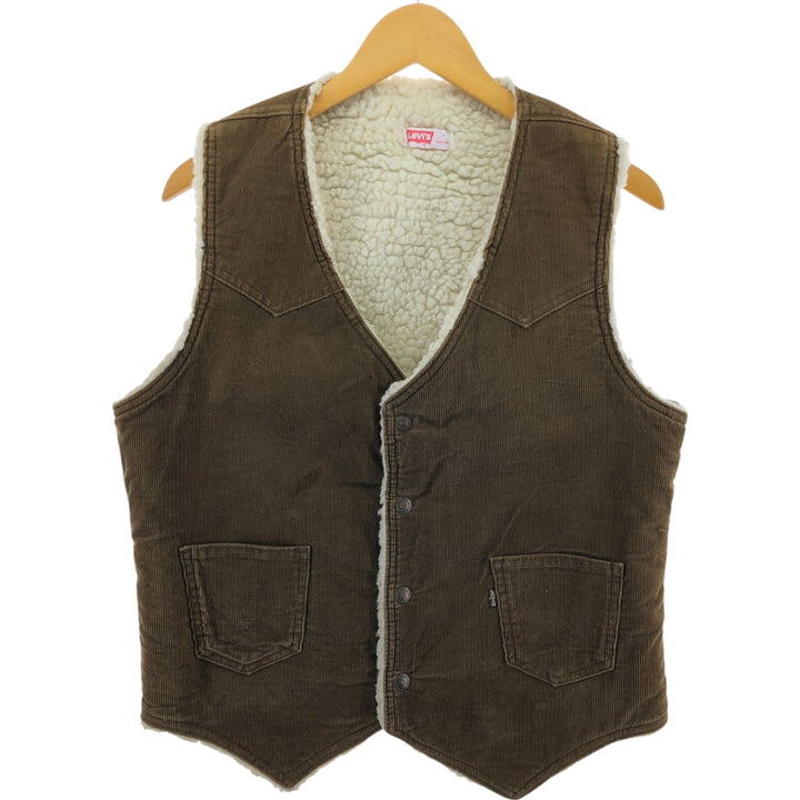 70'S Levi's 60606-1529 Corduroy Boa Vest Made in USA Men's M Size Vintage /eaa502966