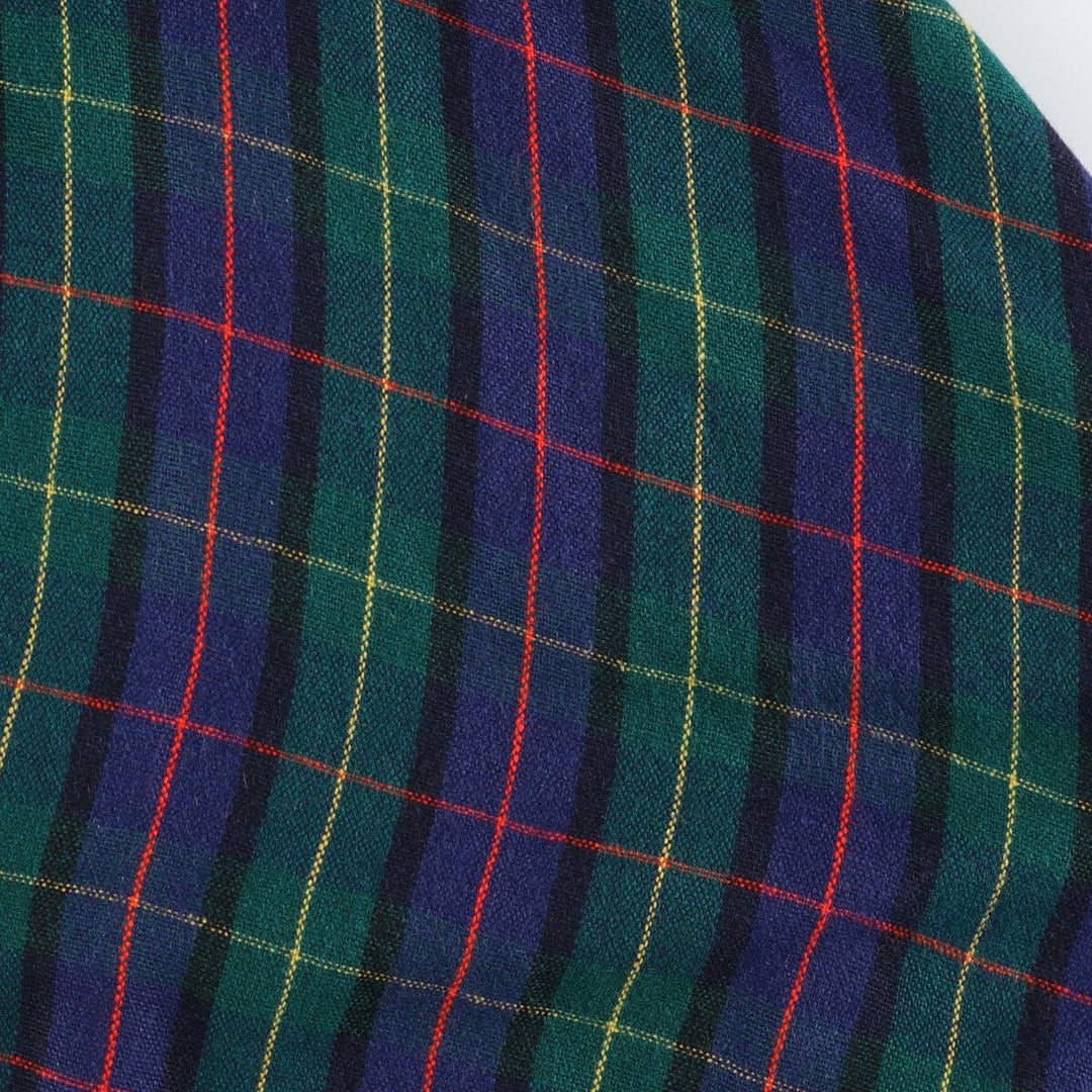 Tartan check wool maxi wrap skirt for women size M /eaa503007