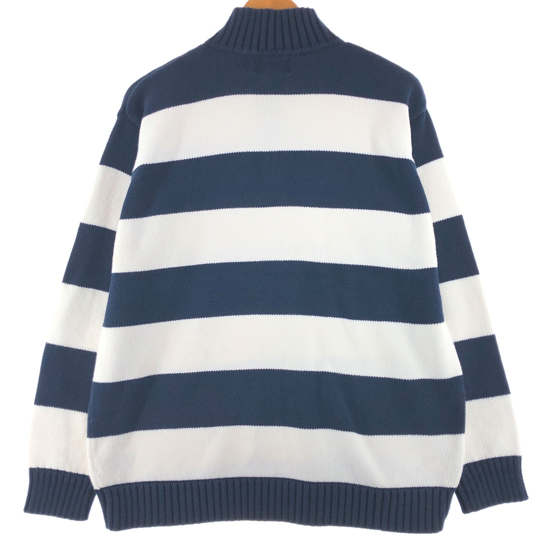 Ralph Lauren LAUREN Lauren Border Pattern Cotton Knit Half Zip Sweater Women's M size / eaa503012