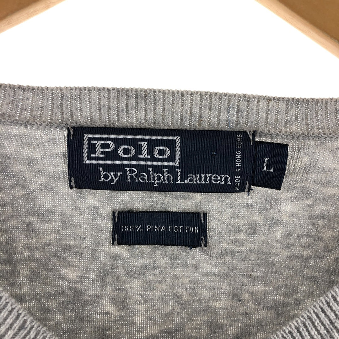 Ralph Lauren POLO by Ralph Lauren V-neck Pima cotton knit sweater Men's L size / eaa503013