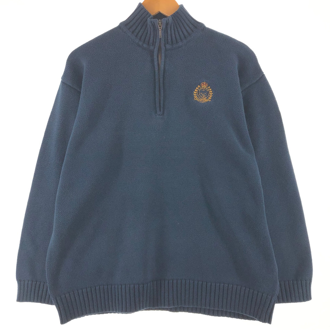 Ralph Lauren LAUREN Cotton knit half zip sweater Made in Australia Women's L size /eaa503016