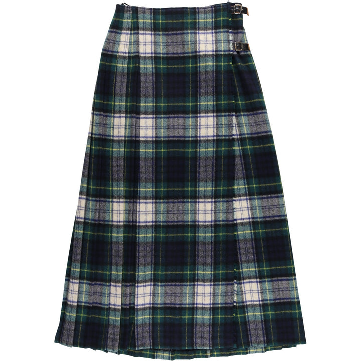 Selfridges Tartan Check Wool Maxi Wrap Skirt Women's Size L /eaa503017