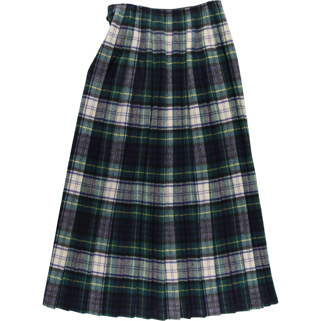 Selfridges Tartan Check Wool Maxi Wrap Skirt Women's Size L /eaa503017