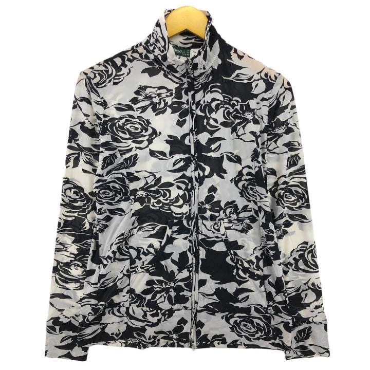 CHERVO All-over floral print full zip long sleeve top for women size M /eaa503033