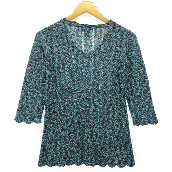 Dressbarn All-over Print V-neck 3/4 Sleeve Top for Women, Size S /eaa503037