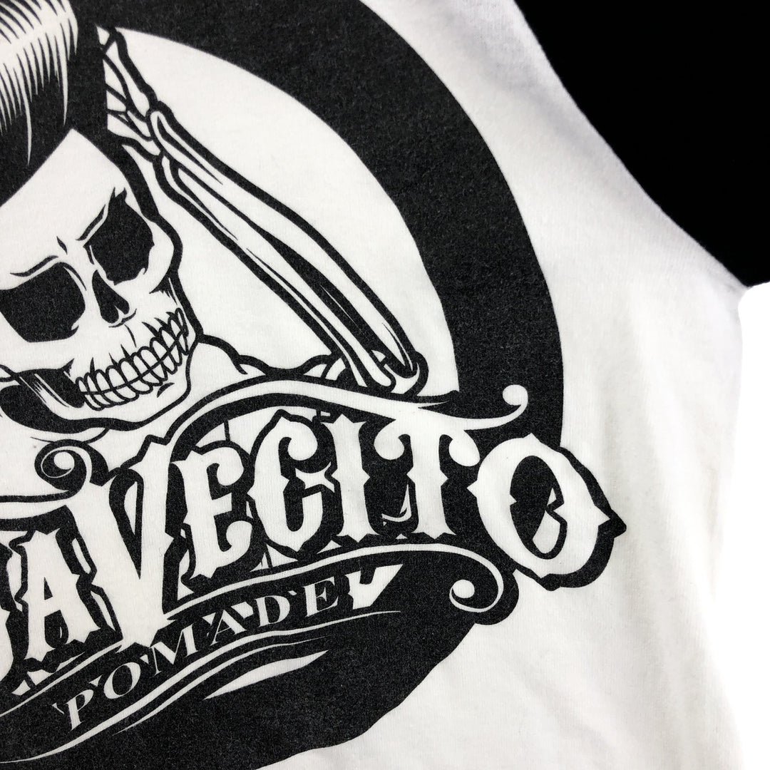 SUAVECITO Skull Pattern 3/4 Sleeve Raglan T-Shirt Made in USA Men's S Size /eaa503043