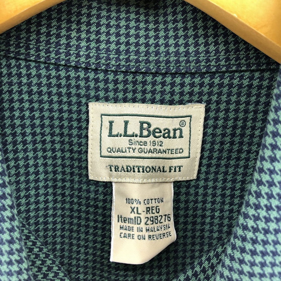 LLBean Houndstooth Pattern Long Sleeve Button-Down Shirt Men's XL /eaa503104