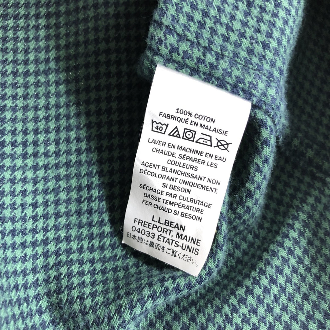 LLBean Houndstooth Pattern Long Sleeve Button-Down Shirt Men's XL /eaa503104