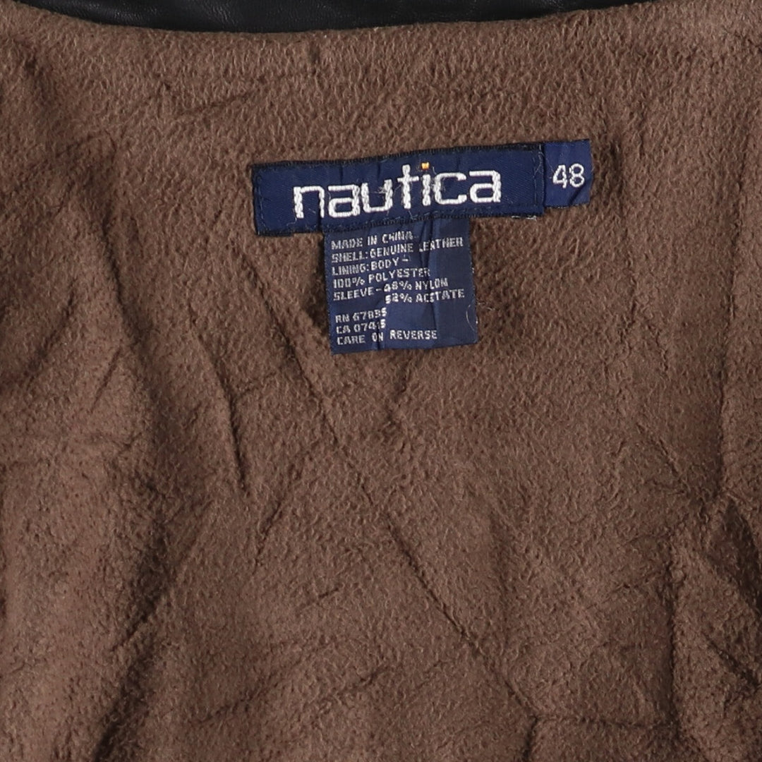 90'S NAUTICA Leather Blouson Type Men's XXL Vintage / eaa503156