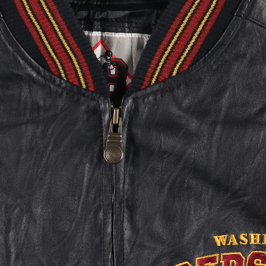 58 SPORT NFL WASHINGTON REDSKINS Washington Redskins All Leather Varsity Jacket Men's L size /eaa503161