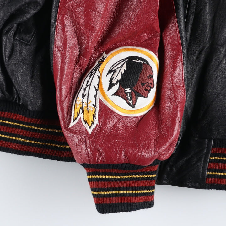 58 SPORT NFL WASHINGTON REDSKINS Washington Redskins All Leather Varsity Jacket Men's L size /eaa503161