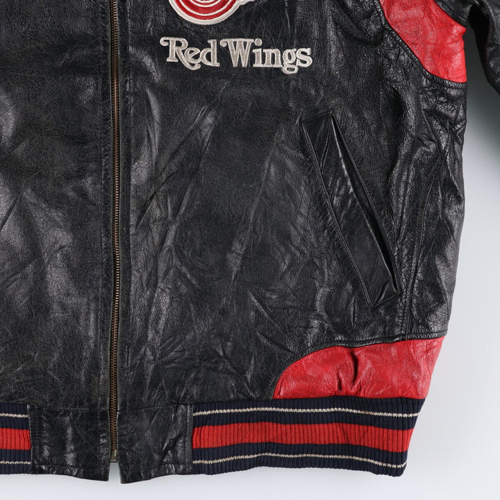 NHL DETROIT RED WINGS Detroit Red Wings All Leather Varsity Jacket Men's XL /eaa503163