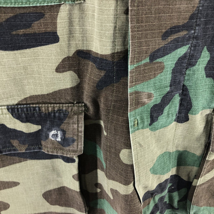 Genuine US military item, 1990'S camouflage pattern woodland camo BDU military jacket, made in USA, MEDIUM-REGULAR, equivalent to men's M /eaa503188