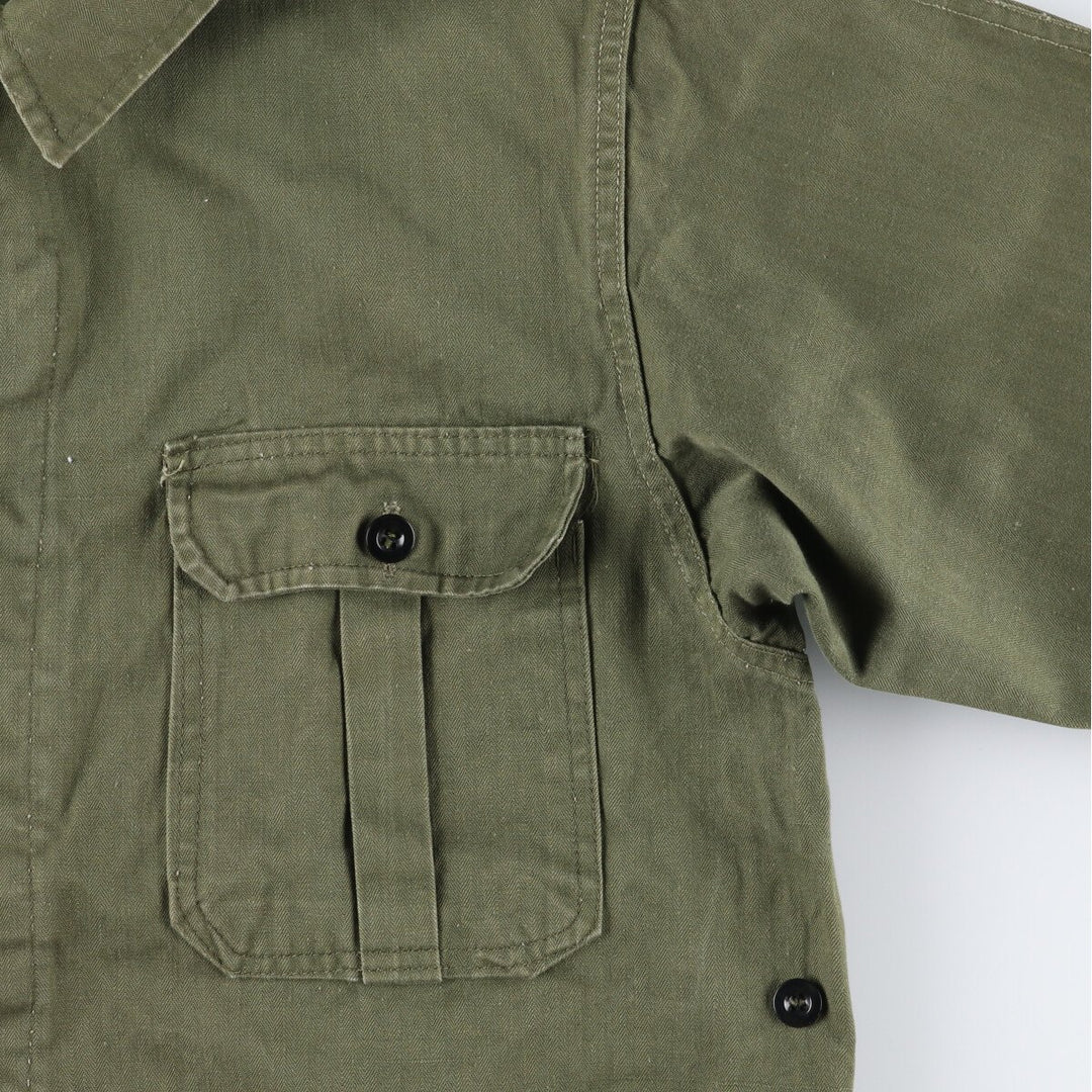 Herringbone twill military jacket, men's size L / eaa503199