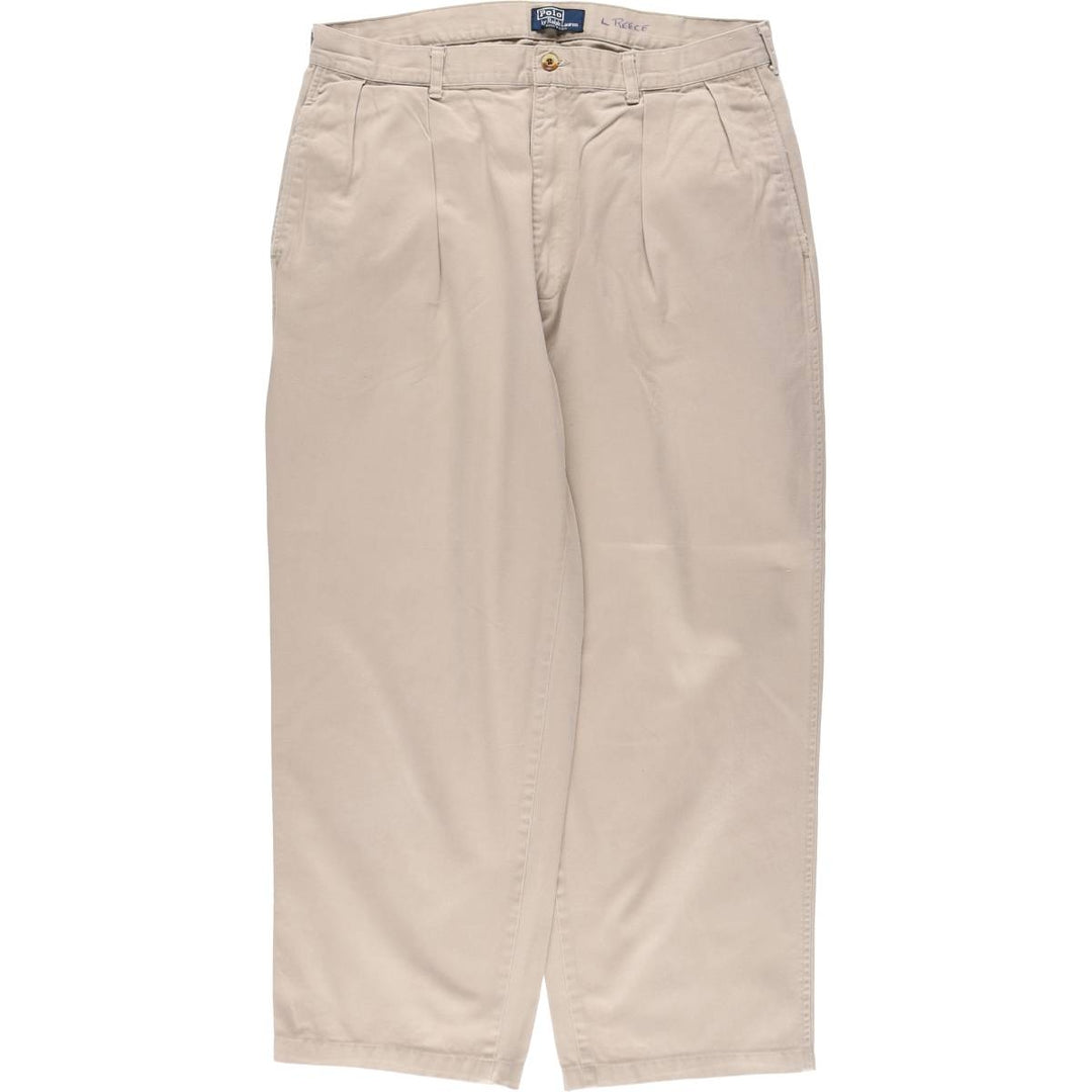 90'S Ralph Lauren POLO by Ralph Lauren Two-pleat Chino Pants Made in USA Men's W36 Vintage / eaa503256