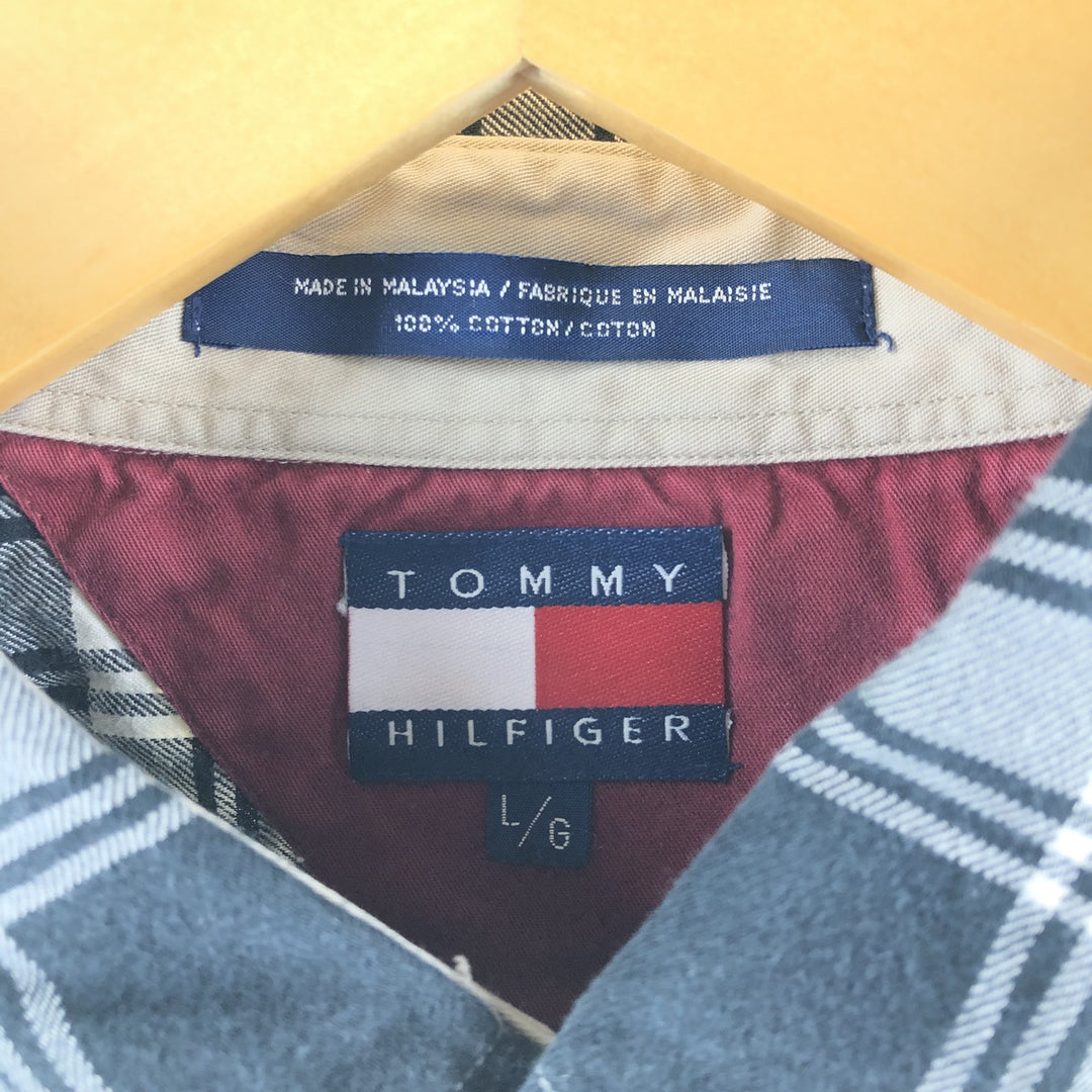 90'S Tommy Hilfiger Long Sleeve Button Down Check Shirt Men's Size L Vintage /eaa503365