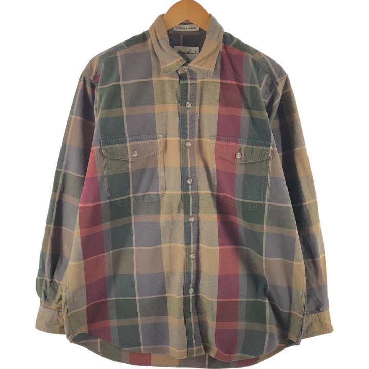 Eddie Bauer Elkborn Canuas Long Sleeve Cotton Check Shirt Men's M Size / eaa503374