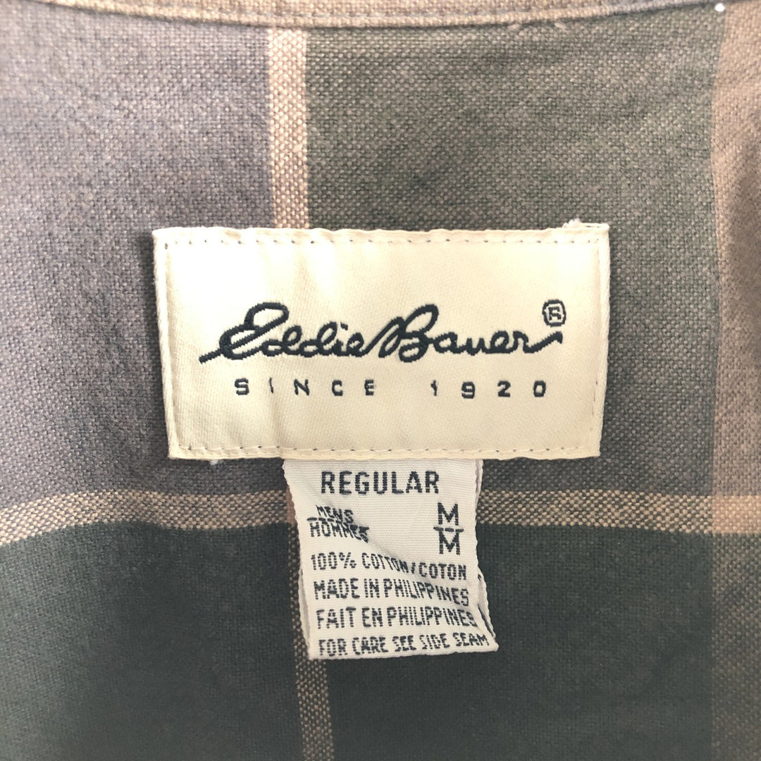 Eddie Bauer Elkborn Canuas Long Sleeve Cotton Check Shirt Men's M Size / eaa503374