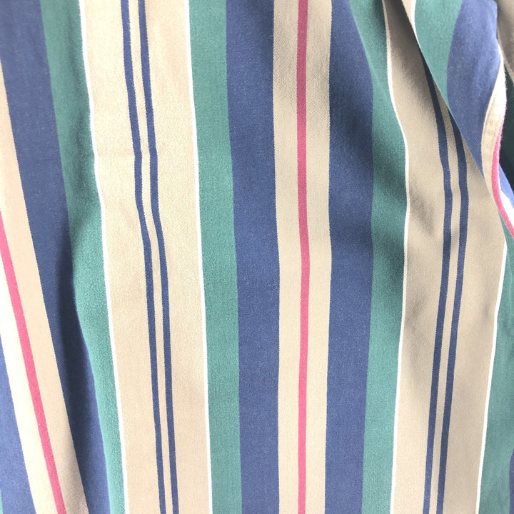 80'S LLBean Long Sleeve Cotton Striped Shirt Men's Size L Vintage /eaa503376