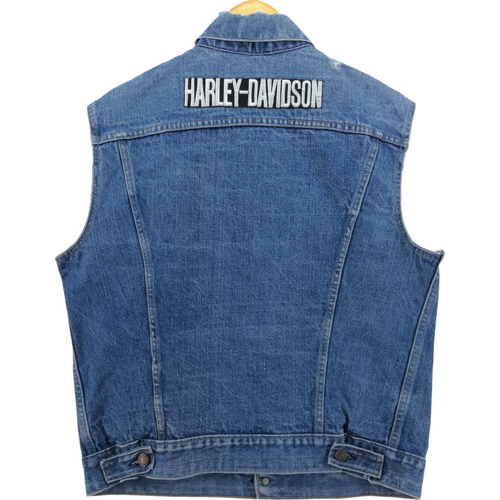 Levi's Harley Davidson Back Embroidered Denim Vest Men's M Size Vintage / eaa503402