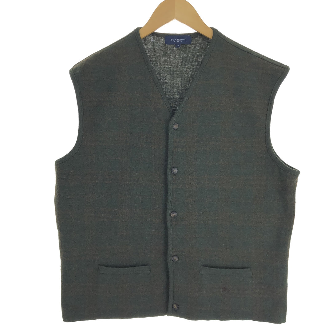 Burberry's LONDON Check Pattern Open Front Wool Knit Vest Men's Size L / eaa503409