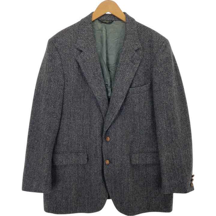 Harris Tweed Herringbone Wool Tailored Jacket Made in USA Men's L size / eaa503431