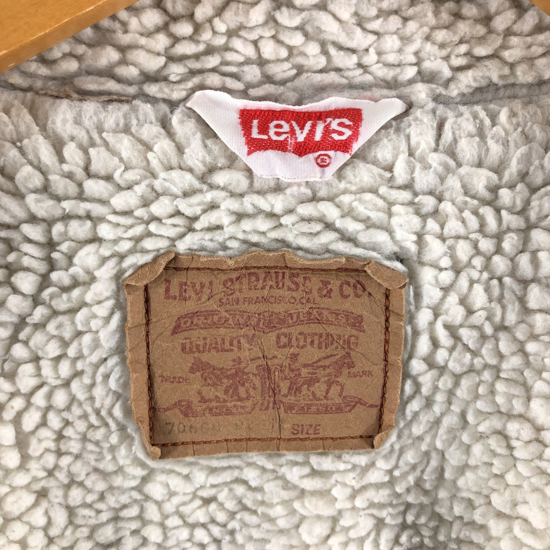 80'S Levi's 70608-0214 denim fleece jacket, men's size L, vintage / eaa503453