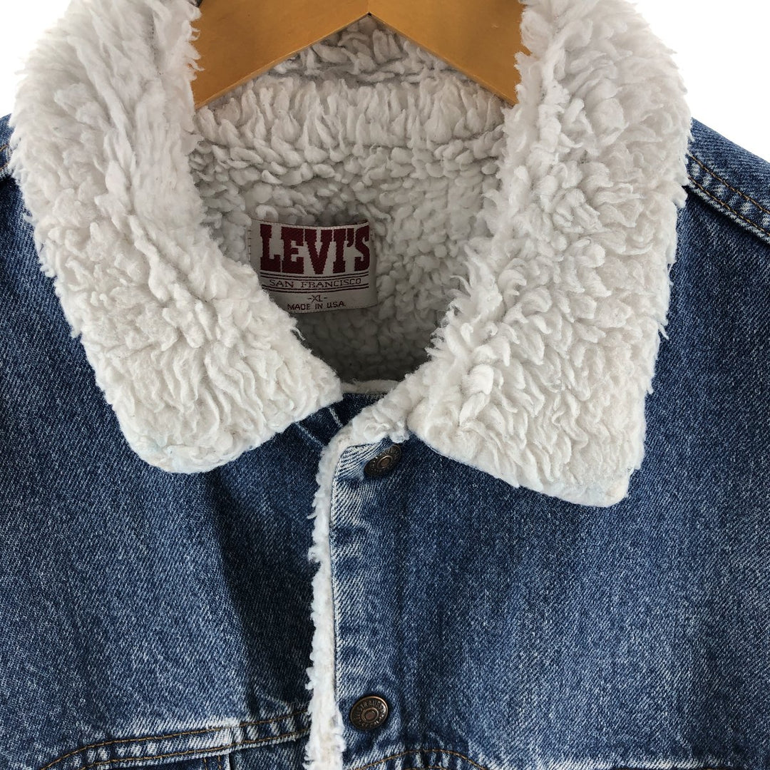 ~90'S Levi's 70609 0218 denim fleece jacket made in USA, men's XL equivalent, vintage /eaa503464