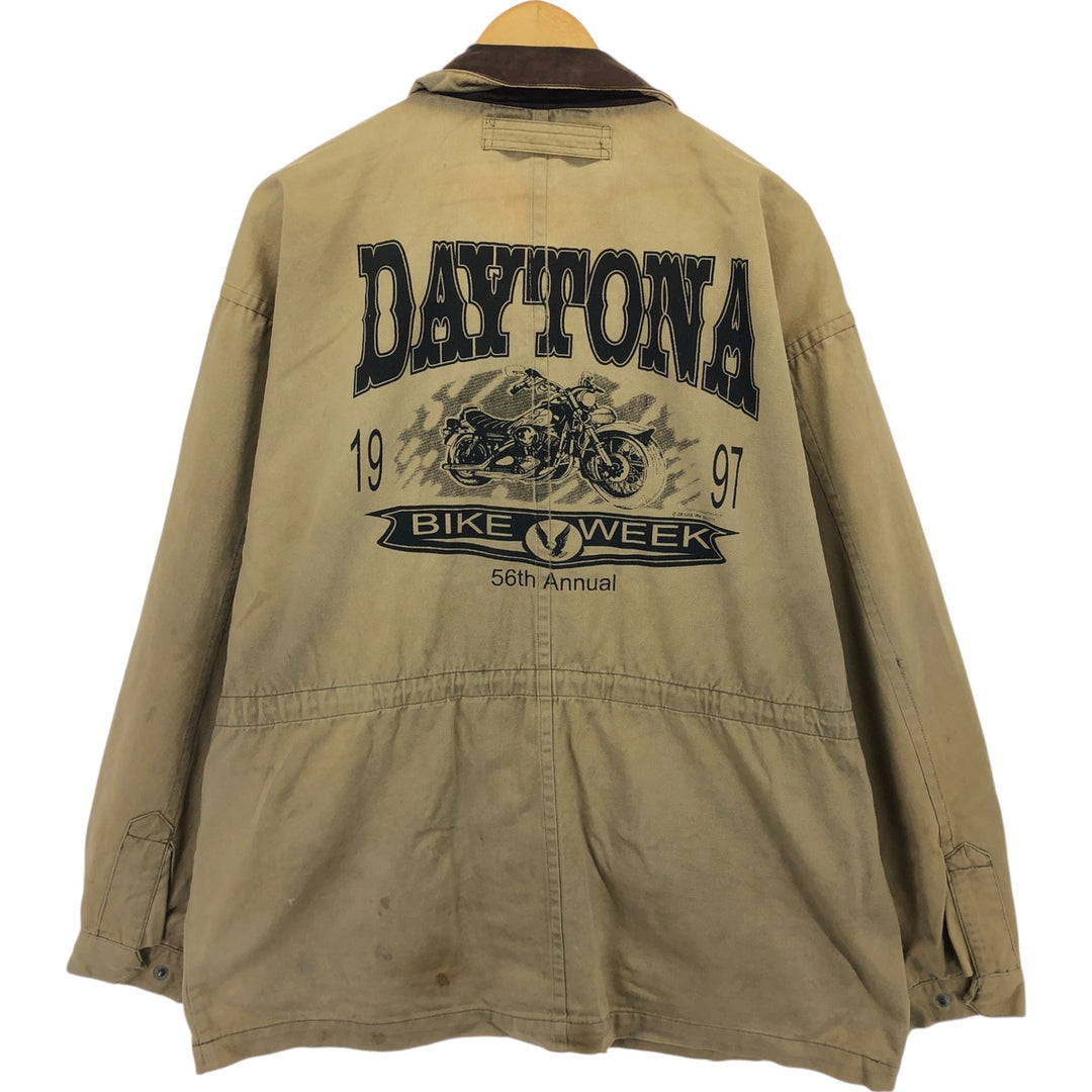 90s~ Holloway Back Print Cotton Jacket Men's XL Size Vintage / eaa503487