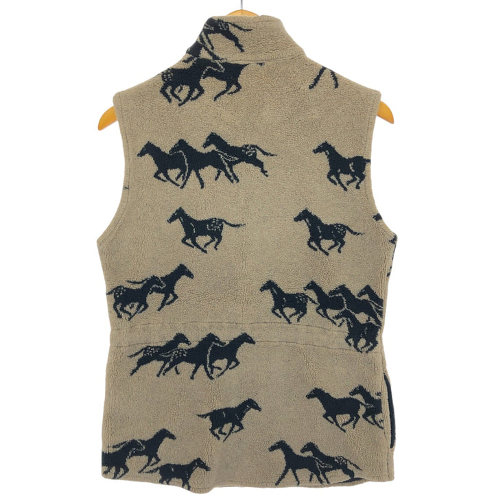 TSUNAMI SPORT All-over Horse Pattern Fleece Vest Made in Canada Women's M Size /eaa503603