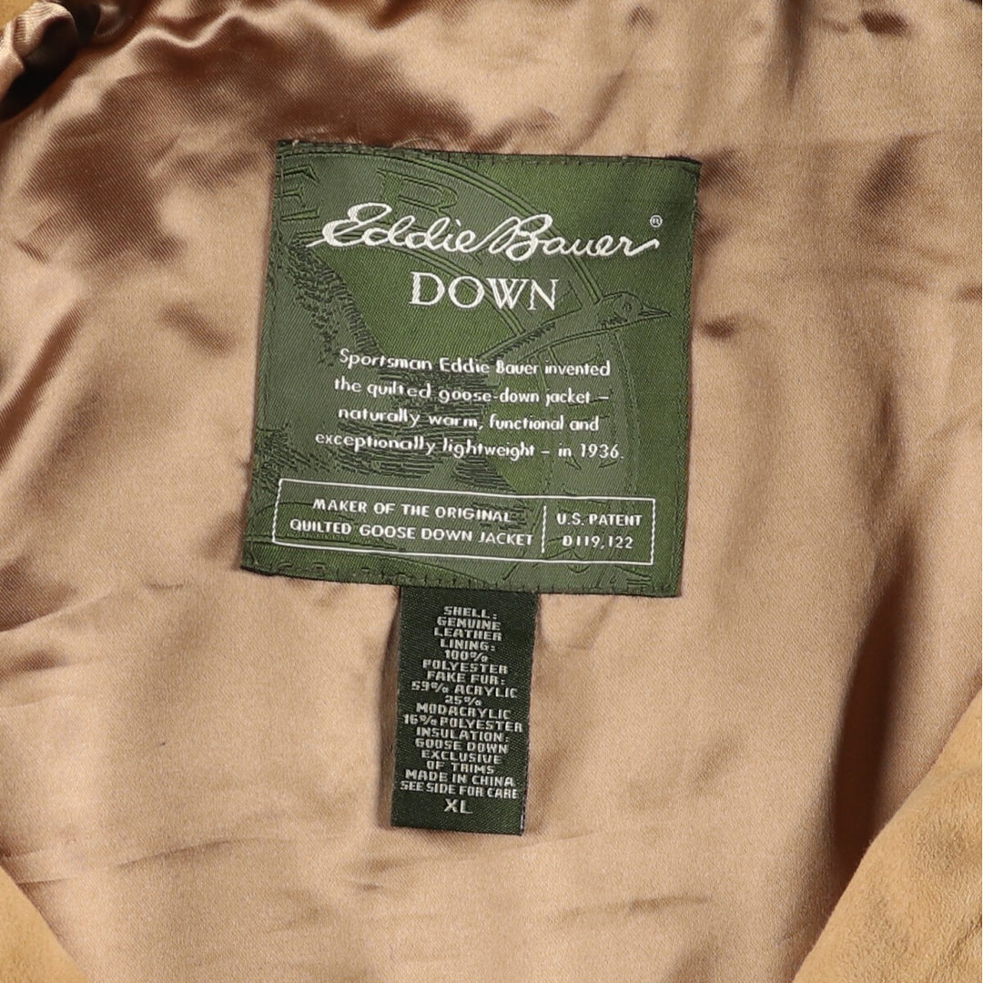 00'S Eddie Bauer suede goose down vest, women's size XL / eaa503633